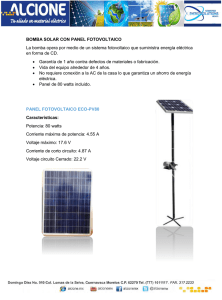 Bombas solares con panel fotovoltaico