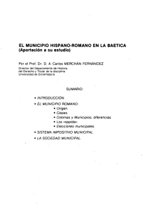 EL MUNICIPIO HISPANO-ROMANO EN LA BAETICA (Aportación a