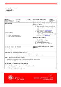 Fisiología I 2013-2014 - Facultad de Enfermería de Melilla