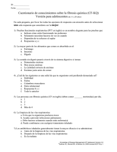 Cuestionario de conocimientos sobre la fibrosis quística (CF