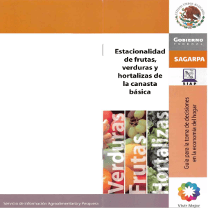 Estacionalidad de frutas, verduras y hortalizas de la