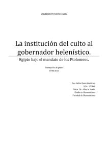 La institución del culto al gobernador helenístico. - e