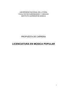licenciatura en música popular - Instituto Superior de Musica