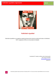 Publicidad e igualdad: programaci&oacute;n
