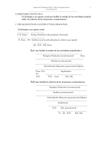 el Análisis y Comentario Sintáctico de una frase