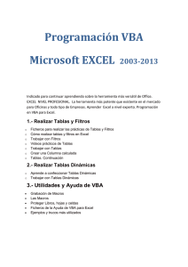 de Programación Excel 2013