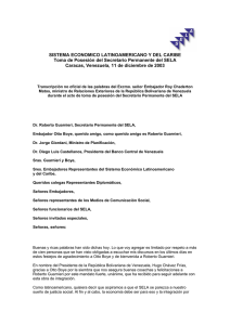 Transcripci&oacute;n no oficial de las palabras del Excmo. se&ntilde;or