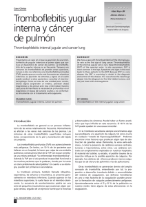 Tromboflebitis yugular interna y c&aacute;ncer de pulm&oacute;n