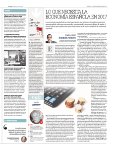 Lo que necesita la economía española en 2017
