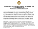 criterios para la designación internacional de planetree y guía para