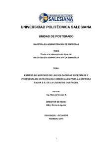 Estudio de mercado de las soldaduras especiales y propuesta de