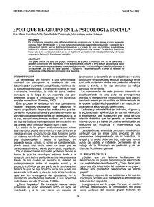 ¿por que el grupo en la psicología social?