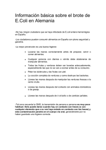 Información básica sobre el brote de E.Coli en Alemania
