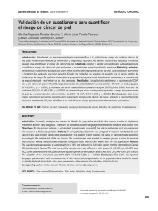 Validación de un cuestionario para cuantificar el riesgo de cáncer
