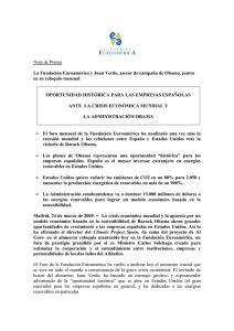 Nota de Prensa La Fundación Euroamérica y Juan Verde, asesor de