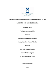 CARACTERISTICAS CLÍNICAS Y FACTORES ASOCIADOS EN LAS