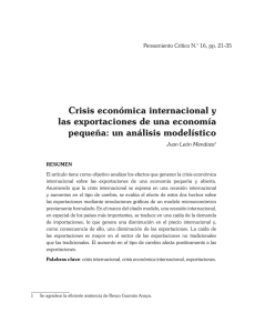Crisis económica internacional y las exportaciones de una