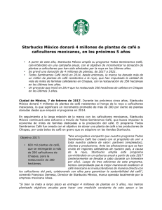 Starbucks México donará 4 millones de plantas de café a