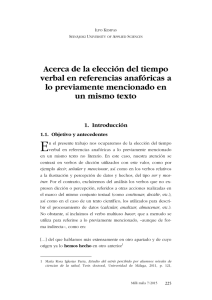Acerca de la elección del tiempo verbal en referencias