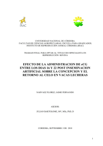 EFECTO DE LA ADMINISTRACION DE eCG ENTRE