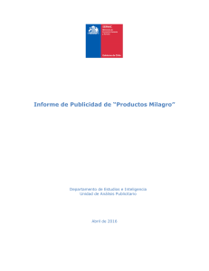 Informe de Publicidad de “Productos Milagro”
