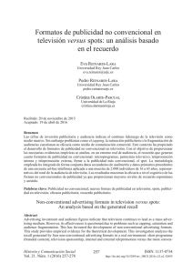 Formatos de publicidad no convencional en televisión versus spots