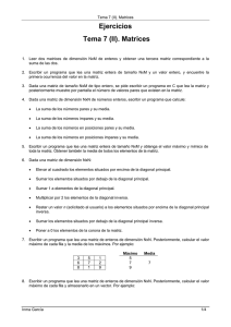 Ejercicios Tema 7 (II). Matrices