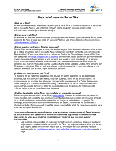 Hoja de Información Sobre Zika