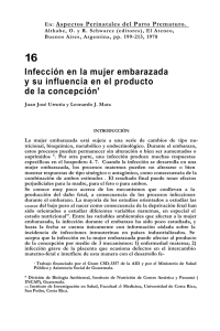 Infección en la mujer embarazada y su influencia en el producto de