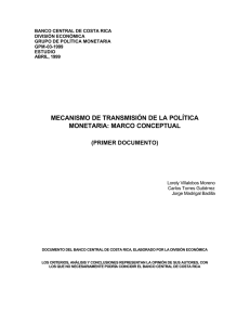 mecanismo de transmisión de la política monetaria: marco conceptual