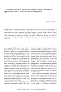 La economía política de las ciudades arcaicas: algunos