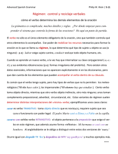 régimen verbal