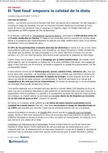 El `fast food` empeora la calidad de la dieta