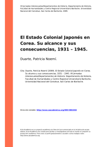 El Estado Colonial Japonés en Corea. Su alcance