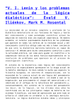 “V. I. Lenin y los problemas actuales de la lógica dialéctica”: Évald V