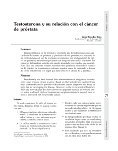 Testosterona y su relación con el cáncer de próstata.