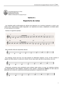 Texto 3 - Repertorio de notas - Introducción al Lenguaje Musical