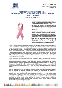 Estadísticas a Propósito del Día Mundial contra el Cáncer