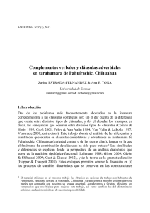 Complementos verbales y cláusulas adverbiales en tarahumara de