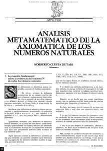 análisis metamatematico de la axiomática de los números naturales