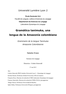 Gramática tanimuka, una lengua de la Amazonía colombiana