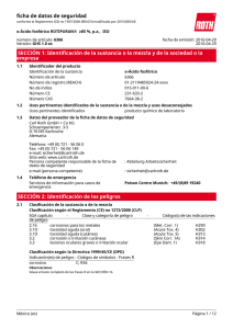 Ficha de Datos de Seguridad: o-Ácido fosfórico