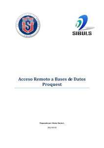 Acceso Remoto a Bases de Datos Proquest - SIBULS