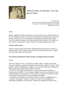 Adela Escartín, mi Maestra. Una vida para el teatro