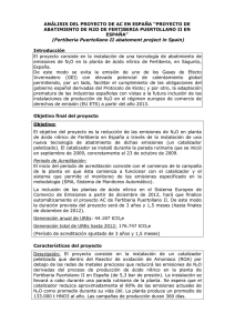 Ficha resumen del Proyecto de Aplicación Conjunta en España