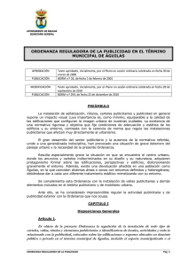 ORDENANZA REGULADORA DE LA PUBLICIDAD EN EL