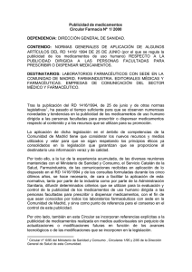 Publicidad de medicamentos Circular Farmacia Nº 1/ 2000