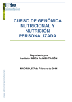 CURSO DE GENÓMICA NUTRICIONAL Y NUTRICIÓN