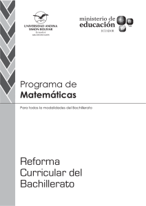 Programa de Matemáticas - Universidad Andina Simón Bolívar
