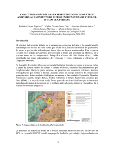 caracterización del skarn serpentinizado color verde